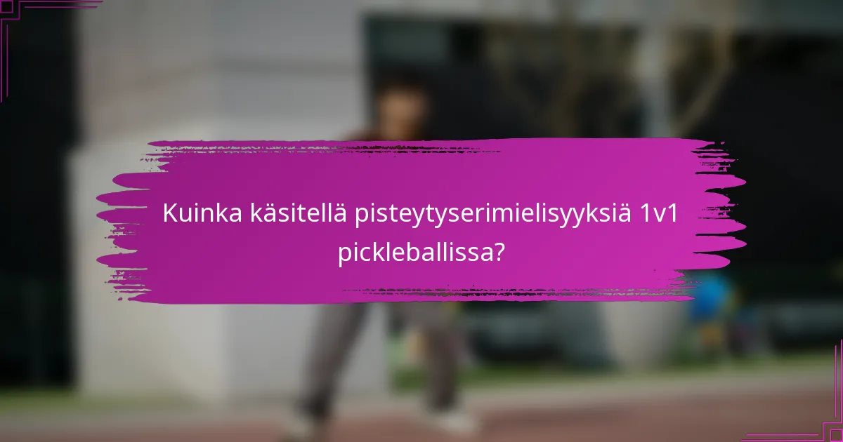 Kuinka käsitellä pisteytyserimielisyyksiä 1v1 pickleballissa?