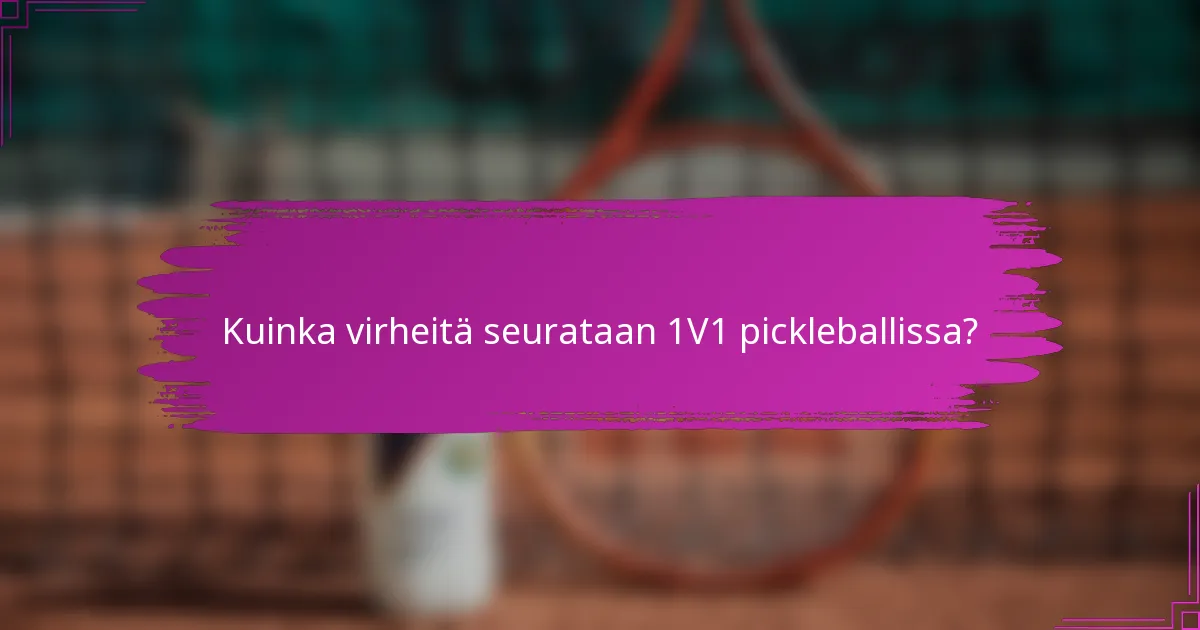 Kuinka virheitä seurataan 1V1 pickleballissa?
