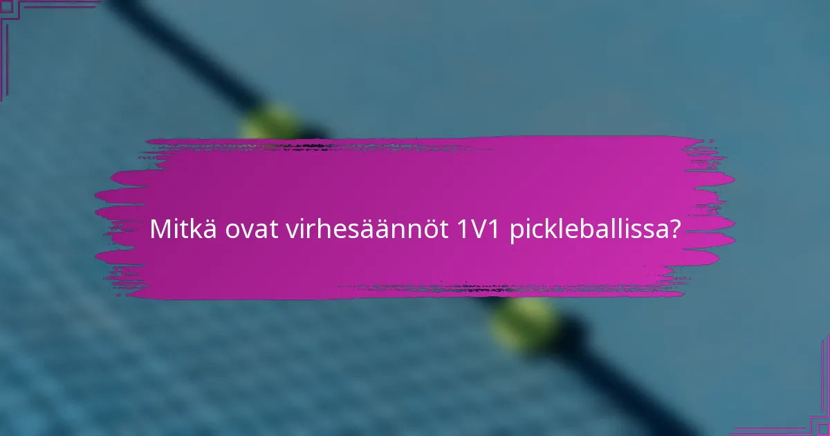 Mitkä ovat virhesäännöt 1V1 pickleballissa?